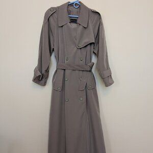 Terry Lewis Classic Luxuries Taupe Double-Breasted Trench Coat